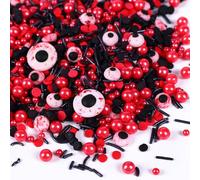 Eyeball Sprinkles for Cake Decorating, Black & Red Pearl Sprinkles with Black Bats & Eyeball Candy, Perfect for Halloween Dessert Party 4.23 Ounce
