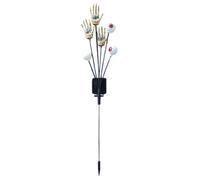Eyeball Stake Lights, Smart Light Sensor, 71.6x20cm, Solar Halloween Pathway Lights, Skeleton Hands Eye Balls Stake Light, Waterproof, for Patios, Graveyards, Parties