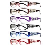 EYEBOGO Kaylee Fashion Reading Glasses for Women, Readers for Women, Ladies Classy Comfortable Cheaters (6-Pack, 2.00)