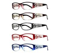 EYEBOGO Kaylee Fashion Reading Glasses for Women, Readers for Women, Ladies Classy Comfortable Cheaters (5-Pack, 1.75)