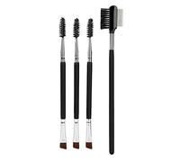 Eyebrow and Eyelash Brush Set, 3 Pcs Dual End Eyebrow Brushes and 1 Pc Lash Separator Comb Professional Soft Hair Makeup Tool