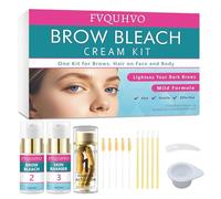 Eyebrow Bleach, Brow Bleach Kit, Eyebrow Color Lightening Cream for Women, Long Lasting Brow Bleaching Cream Kit for Lightening Dark Brow Colors, Quick & Easy Works for All Brow Types, 5 Applications
