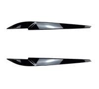 Eyebrow Cover 2Pcs Car Headlight Lamp Eyebrows Cover Trim Stickers Fit For X5 X6 F15 F16 2014-2018 Car Eyelids Lids ABS Carbon Eyelid Spoiler(Glossy Black)