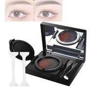 Eyebrow & Eyeliner Cream with Stamp, Eyebrow Stencil Kit for Women, Multi-functional Double-Headed Eyeliner Stamp, 2 in 1 Waterproof Brow Powder & Eyeliner Cream with Double Ended Brush (Brown)