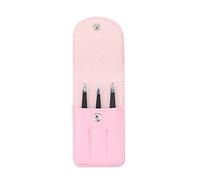 Eyebrow Grooming Beauty Tool ， Trimmer ，3 Pcs/Set Eyebrow Tweezers Stainless Steel Point Tip/Slant Tip/Flat Tip Hair Removal Makeup Tools Accessory with Bag Case Pink(Pink)