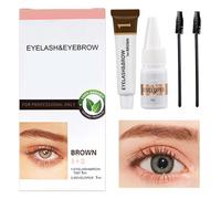 Eyebrow & Lash Tint, Brown Eyebrow Tint Kit, Formula with Fibres for Full Brows & Volume Lashes, Natural Look, Easy Application, Waterproof Finish, Fast & Easy Application with All Tools