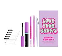 Eyebrow Makeup Kit, Eyebrow Set with Eyebrow Card, Waterproof and Break-resistant Eye Makeup Kit, 10pcs Makeup Kit with Eyebrow Trimmer,