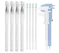 Eyebrow Mapping Kit, 4Pcs Eyebrow Microblading Marker Pens with 4 Replacement Refills and 2 Ruler, Eyebrows Makeup Position Mapping Mark Tools for Eyebrows Lip Skin