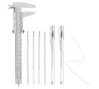 Eyebrow Microblading Marker Pen, 2 Pcs Brow Mapping Pens with 4 Replacement Refills & 1 Ruler, Eyebrow Mapping Kit for Lip Skin Tattoo & Brow Lamination Supplies(White)