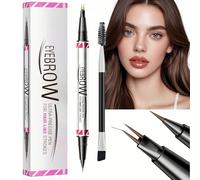 Eyebrow Pen,2-In-1 Eye Brow Pencils,Eyebrow Pencil for Women with Brush,Create A Natural Makeup Effect,Waterproof and Sweat-Proof,Long-Lasting Adhesion without Fading,Suitable for Most Types,Black