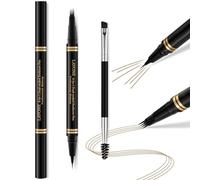 Eyebrow Pen,2-in-1 Waterproof Eyebrow Pencil with 4 Tip Microblading Brow Pen and Ultra-Precise Brow Pencil,with Dual-ended Eyebrow Brush,Eyebrow Makeup for Natural Looking - Dark Blonde