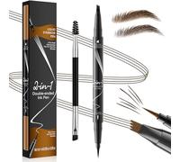 Eyebrow Pen, Eyebrow Pencil 2-in-1 Dual-Ended Microblading Eyebrow Pen with 4-Fork-Tip & Precise Brush-Tip Create Natural Hair Like Strokes, Waterproof Eyebrow Pencil for All-Day-Wear, Light Brown