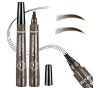 Eyebrow Pen Liquid Eyebrow Pencil - 2 PCS Microblading Eyebrow Pen Magical Precise Waterproof Brow Liquid 4 Tip Pen Brow Pencil for Natural Eyebrow Contouring (Grey Brown-04)