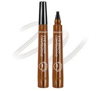 Eyebrow Pen Liquid Eyebrow Pencil - Magical Precise Waterproof Brow Pen 4 Tipped Precise Brow Pencil Waterproof With A Micro-Fork Tip Applicator (Light brown)