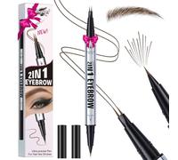 Eyebrow Pen Waterproof Eyebrow Pencil, 2025 New Upgraded Eye-brow Pencil 2-in-1 Dual-Ended Microblading, with 2 Tip,Eye Brow Pen for Natural Hair-Like Brows, Last All-Day, Brown