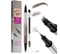 Eyebrow Pen - Waterproof Eyebrow Pencil - Microblading Eyebrow Pen with Angled Brush - Brow Pen for Natural Hair-Like Brows, Lasts All-Day, Brown