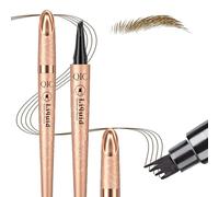 Eyebrow Pen, with 4 Micro Fork Tip Eyebrow, Waterproof Microblading and Sweat Proof Eyebrow Pen, for Makeup Beginners Smudgeproof Fine Sketch Long Lasting Brow Tint Brow Pen(Light Brown)