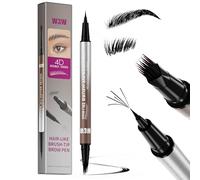 Eyebrow Pencil 2-in-1 Dual-Ended Eye Brow Pencils Waterproof Brow Pen with Angled Brush, Create Natural Hair-Like Brows, Last All-Day (05 Black)