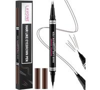 Eyebrow Pencil, 2-in-1 Waterproof Eyebrow Pen, with 2 Tip Microblading Eyebrow Pencil and Ultra-Precise Brow Pencil, with Eyebrow Brush, Eyebrow Pencils for Women, Natural Hair-Like Brows-Black Brown