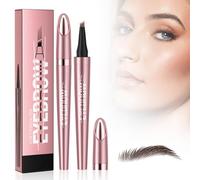 Eyebrow Pencil 2025 New Microblading Eyebrow Pen, 3D Waterproof Microblading Eye brow Pencil 4 Tipped Black Long-lasting Natural Makeup Brown Fine Stroke Magic Eye Brow Pencil (1pc-Black)