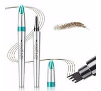 Eyebrow Pencil, 3D Waterproof Microblading Eyebrow Pen 4 Fork Tip Tattoo Pencil, Long Lasting Brow Tint for Makeup, Quickly Creating Natural Eyebrows for Beginners(Light Brown)