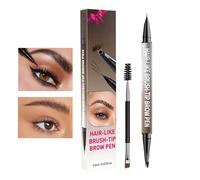 Eyebrow Pencil - 4D 2-in-1 Double Ended Brow Pen for Long Lasting Shape, Waterproof Precision with Natural Filling Function, Makeup Tool for Beginners Men Women Travel, 5.5 inches