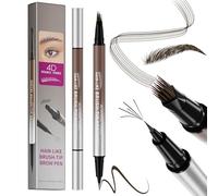 Eyebrow Pencil,4D Double-Ended Microblading Eyebrow Pen with Angled Brush, Waterproof Hair-Like Brush-Tip Brow Pencil, 2-in-1 Precise Shaping Makeup, Defined,Last All Day Makeup (Black brown)
