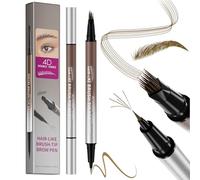 Eyebrow Pencil,4D Double-Ended Microblading Eyebrow Pen with Angled Brush, Waterproof Hair-Like Brush-Tip Brow Pencil, 2-in-1 Precise Shaping Makeup, Defined,Last All Day Makeup (Light brown)