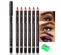 Eyebrow Pencil, 6 Pieces Wooden Hard Core Eyebrow Pencils, Dark Brown Eyebrow Pencil, Eyebrow Pencils and Eyeliner, Waterproof and Sweatproof Eyebrow Pencil
