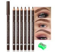 Eyebrow Pencil, 6 Pieces Wooden Hard Core Eyebrow Pencils, Medium Brown Eyebrow Pencil, Eyebrow Pencils and Eyeliner, Waterproof and Sweatproof Eyebrow Pencil