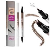 Eyebrow Pencil and Microblading Pen 2-in-1 with Angled Brush, Waterproof for All Day, Creates Natural Hair-Like Brows - Dark Brown