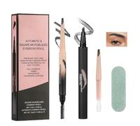 Eyebrow Pencil And Pen Set, Dark Brown To Black, 4-Piece Brow Kit | Angled Applicator, Multi-Prong Eyebrow Pen, Slim Tip, Spoolie Brush And Oval Groomer, For Daily Make-Up And Travel Touch-Ups