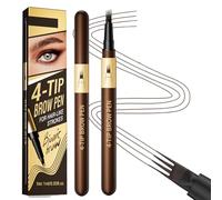 Eyebrow Pencil,Brown Brow Pen with 4 Micro-Fork Tip,Microblading Waterproof Eyebrow Pen for Natural-Looking Hair-Like,Long-Lasting Liquid Eyebrow Pencil for 24 HR Wear(Brown)