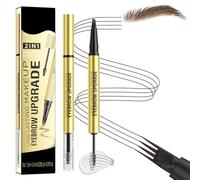 Eyebrow Pencil & Eyebrow Gel 2-In-1, Dual-Ended Eyebrow Pen Natural Hair-Like Strokes, Smudge-Proof & Waterproof Brow Pen, Perfect Shade For Women & Girls, Brown