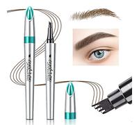 Eyebrow Pencil Eyebrow Microblading Pen - Eye Makeup Eyebrow Pen Micro 4 Point Brow Pen Lift & Snatch Eyebrow Microblading Pen Long-Lasting Waterproof Natural Eyebrow Hair (Dark Brown)