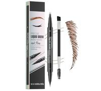 Eyebrow Pencil - Eyebrow Pen - Microblading Eyebrow Pen 2-In-1 Dual-Ended With 2-Fork-Tip And Precise Brush-Tip - Waterproof Brow Pencil Last All-Day Long Lasting - Natural Eye Brow Create（Dark Brown）