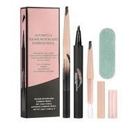 Eyebrow Pencil, Liquid Microblading Pen, 4 Prong Fork Tip, Smudge Proof Formula, Microblading Brow Pen for Thin Sparse Brows Sweatproof Resistant, 0.6ml