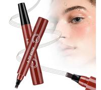 Eyebrow Pencil, Magic 4 Tipped 3D Waterproof Brow Pencil for Makeup with Micro-Fork Tip, Long Lasting Natural Fine Stroke Eyebrow Pen Precise Brush for Women (Wine)