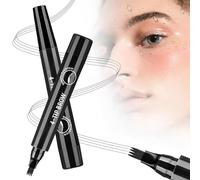 Eyebrow Pencil, Magic 4 Tipped 3D Waterproof Brow Pencil for Makeup with Micro-Fork Tip, Long Lasting Natural Fine Stroke Eyebrow Pen Precise Brush for Women (Black)