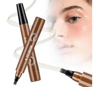 Eyebrow Pencil, Magic 4 Tipped 3D Waterproof Brow Pencil for Makeup with Micro-Fork Tip, Long Lasting Natural Fine Stroke Eyebrow Pen Precise Brush for Women (Brown)