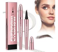 Eyebrow Pencil Magic Microblading Eyebrow Pen, 2025 New 3D Waterproof Eyebrow Pen 4 Tipped Precise Brow Pencil, Long lasting Natural Makeup Fine Stroke Eye Brow Pencil (02# Dark brown)