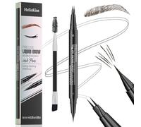 Eyebrow Pencil,Micro Waterproof Brow Pencil for Women,2-in-1 Eye Brow Pencil,Double Tip + Ultra-Fine Tip,Wild Nature Hair-Like Eyebrow,Brown Eyebrow Pencil,Brow brush included,04 Black Brown