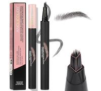 Eyebrow Pencil, Ruicen Eyebrow Pen with Brow-Fection Angled Brush, Wild Natural Brow Pencil for Realistic Hair-Like Brows, Easy to Color, Waterproof, Lasts All Day - 04# BLACK