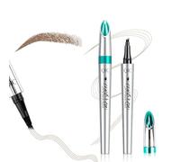 Eyebrow Pencil Waterproof Microblading Eyebrow Pen Brow Pen with 4 Micro-Fork Tip Professional Smudgeproof Brow Pencil Tattoo Brow Pen Long Lasting Creates Natural Makeup for Women Man(Light Brown)