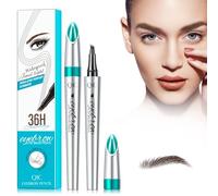 Eyebrow Pencil with 4 Micro-Fork Tip Long-lasting Waterproof Eyebrow Pen and Smudgeproof Brow Pen,Creates Natural Looking Defined Eyebrows (Dark brown)