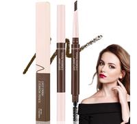 Eyebrow Pencil with Brush Double-Head,Natural Brows Eyebrow Pen,2 in 1 with Spiral Brush and Angled Tip,Long-Lasting Coloring,Waterproof and Sweat-Proof,Eye/brow Pencil for Girl and Women(Dark Brown)