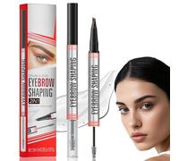 Eyebrow Pencil with Gel,2-in-1 Brow Pen and Sealing Brow Gel,Clear Eyebrow Gel,Microblade Eyebrow Pen,Waterproof & Smudge-Proof,Creates Natural Looking,24H Wear,Double-Head Design(Black)