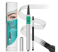 Eyebrow Pencil with Micro 4-Fork Tip - Black Brown Waterproof Microblading Eyebrow Pen - Upgrade Long Lasting Resistant To Smudging Liquid Brow Pencil - Natural Brow Pen For Beginners Makeup