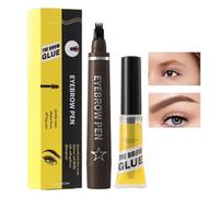 Eyebrow Pencils for Women, Microblading Eyebrow Pencil, Durable Waterproof Eyebrow Pencil - Liquid Eyebrow Pencil with 4 Tips, Eyebrow Pencil and Gel Set for Women with Natural