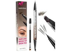 Eyebrow Pencils for Women, Waterproof Eyebrow Pen & Brush, Micro Fork Tip Brow Makeup with Dual-End Brush, Long Lasting, Smudge Resistant, Natural Hair Stroke Eyebrows Filler (Brown)